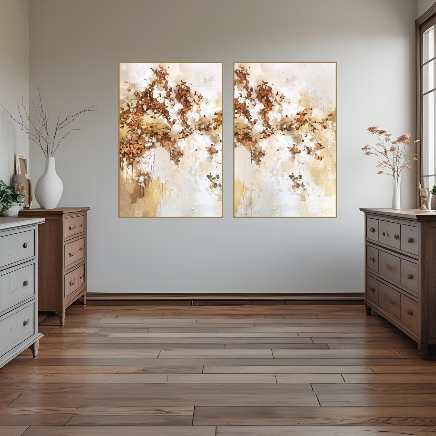 פריחת עלי ברונזה זוג פריחת עלי ברונזה זוג