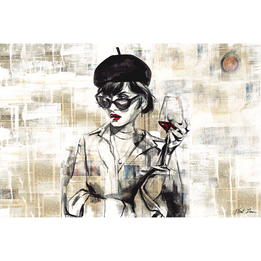 אישה עם כוס יין - לרוחב אישה עם כוס יין - לרוחב