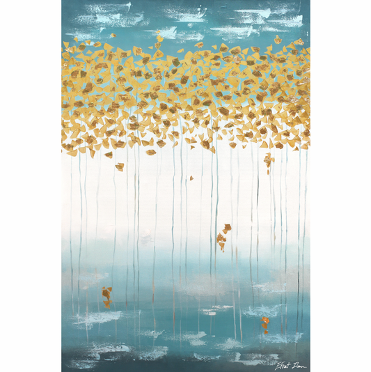 פרחי זהב על טורקיז - לגובה פרחי זהב על טורקיז - לגובה