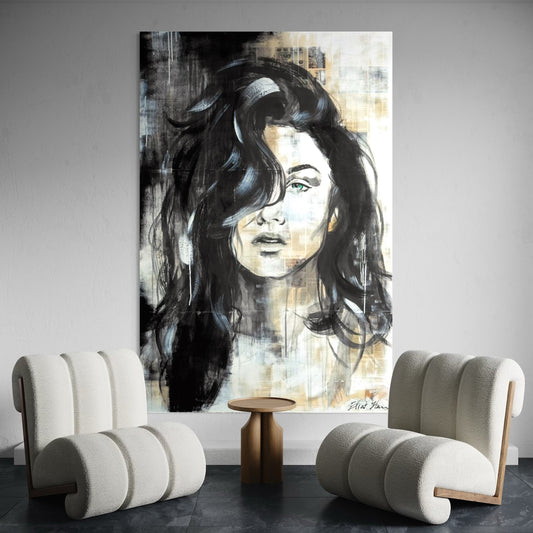 ציור מקורי - תהיות בפחם ציור מקורי - תהיות בפחם