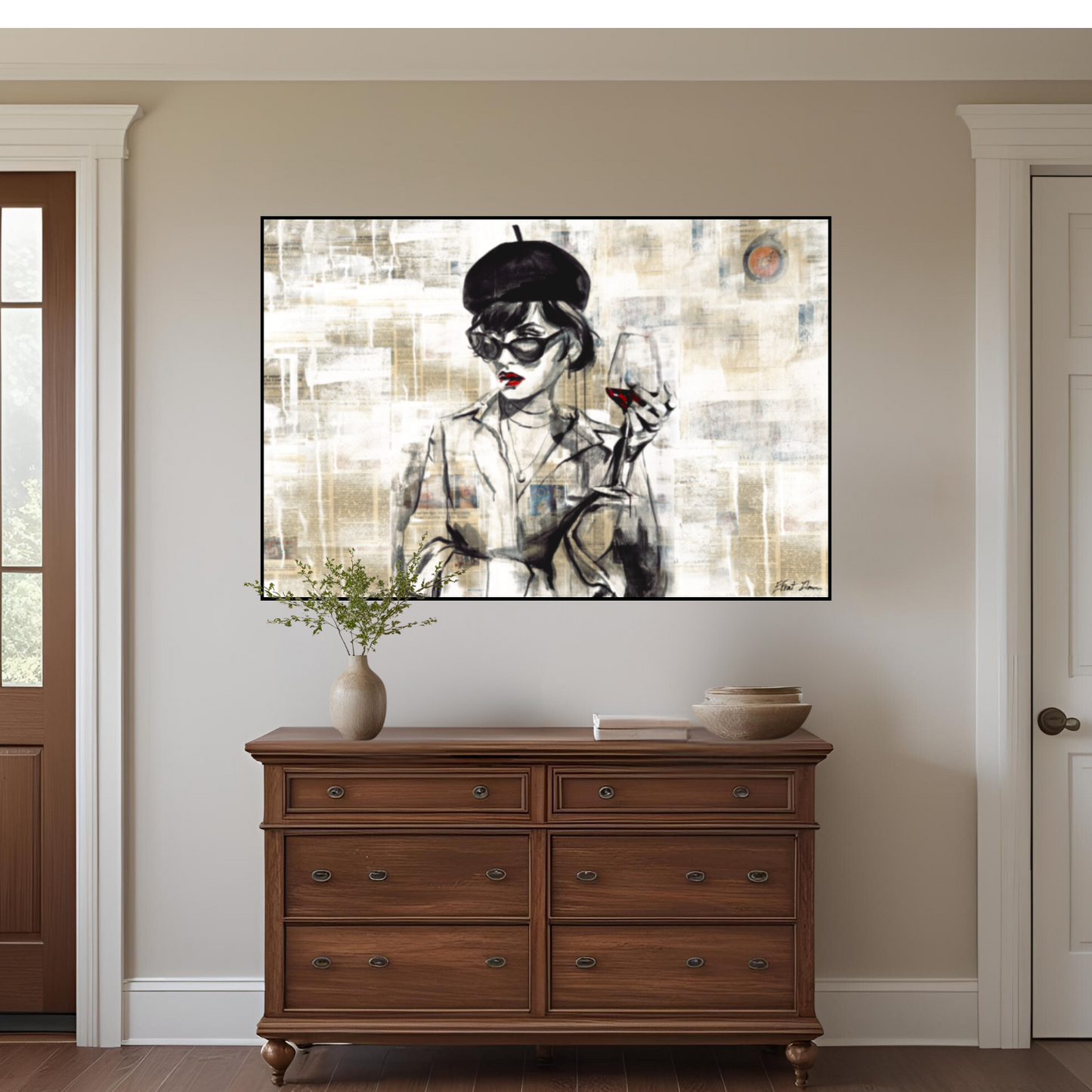 אישה עם כוס יין - לרוחב אישה עם כוס יין - לרוחב