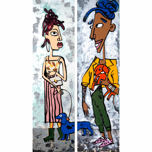 טיול עם הכלב זוג טיול עם הכלב זוג