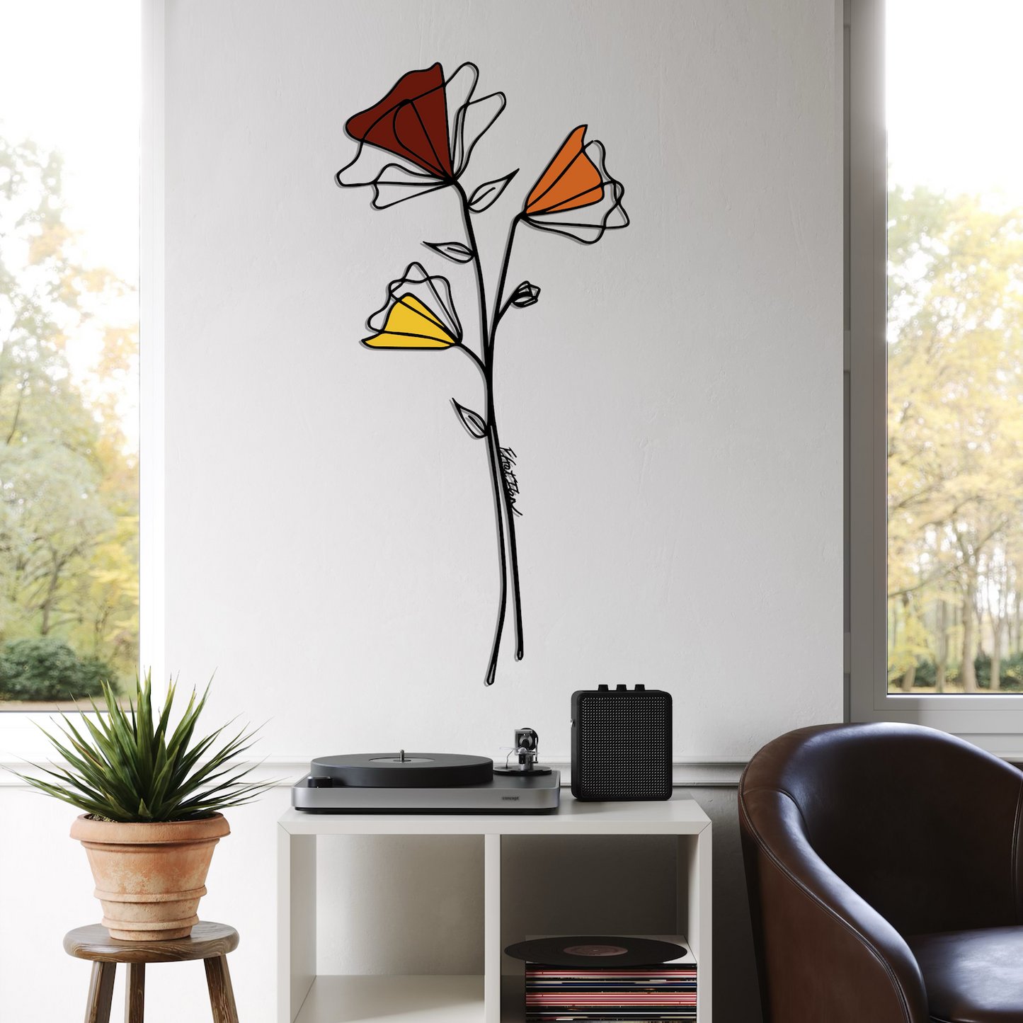 שלישיית פרחים צבעונית שלישיית פרחים צבעונית