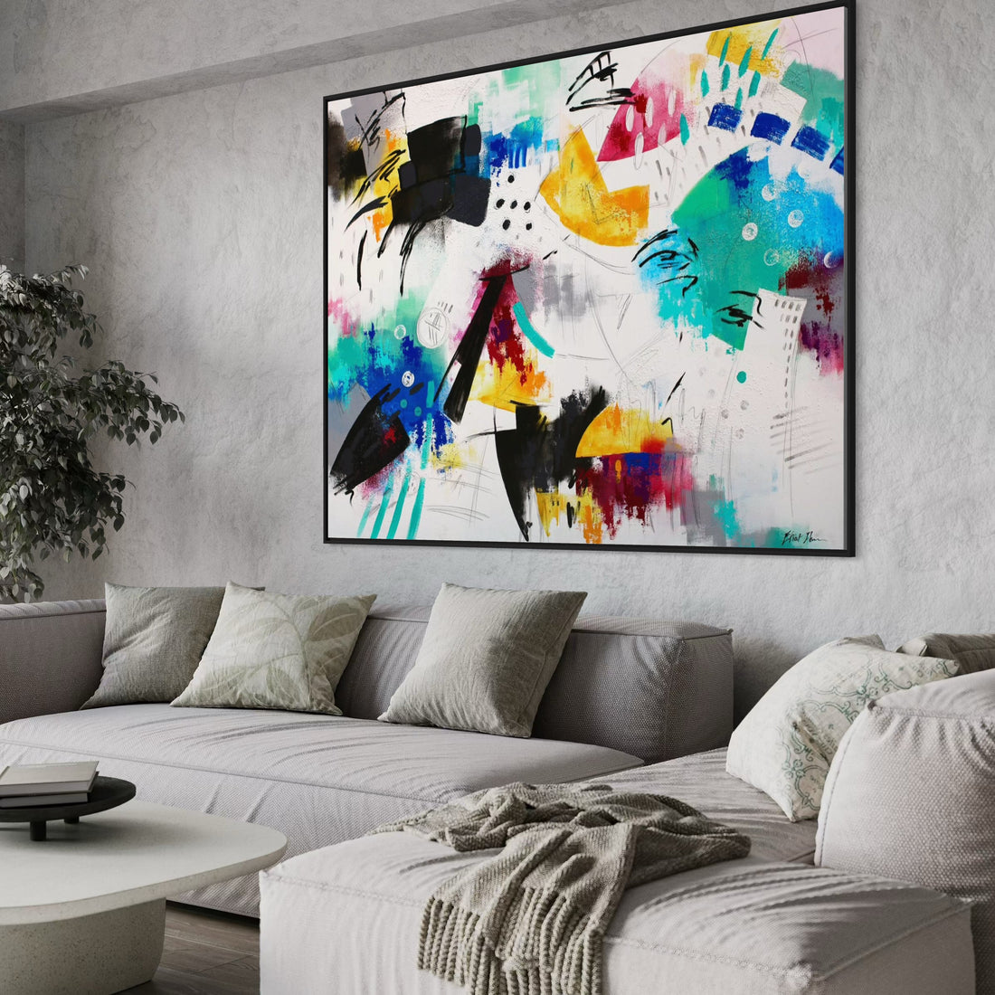 בחירת יצירה לסלון – איזון מושלם בין צבע, טקסטורה ותחושה