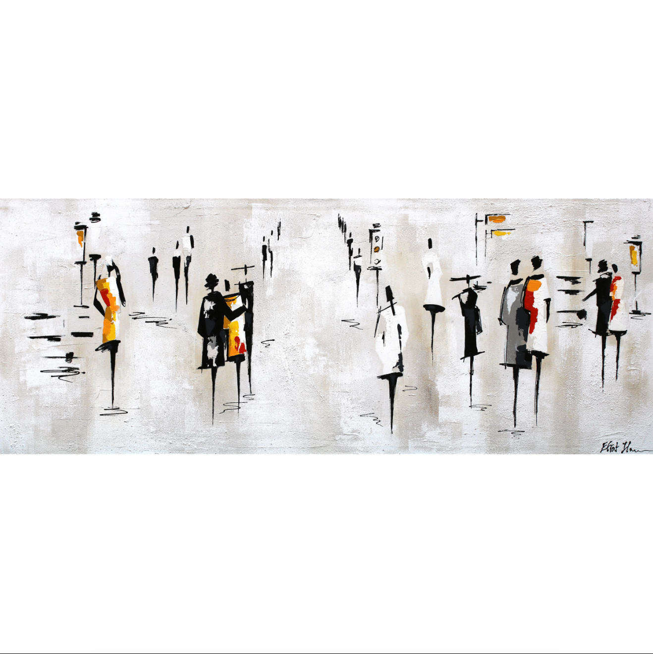 רחוב שחור לבן - צבעים חמים