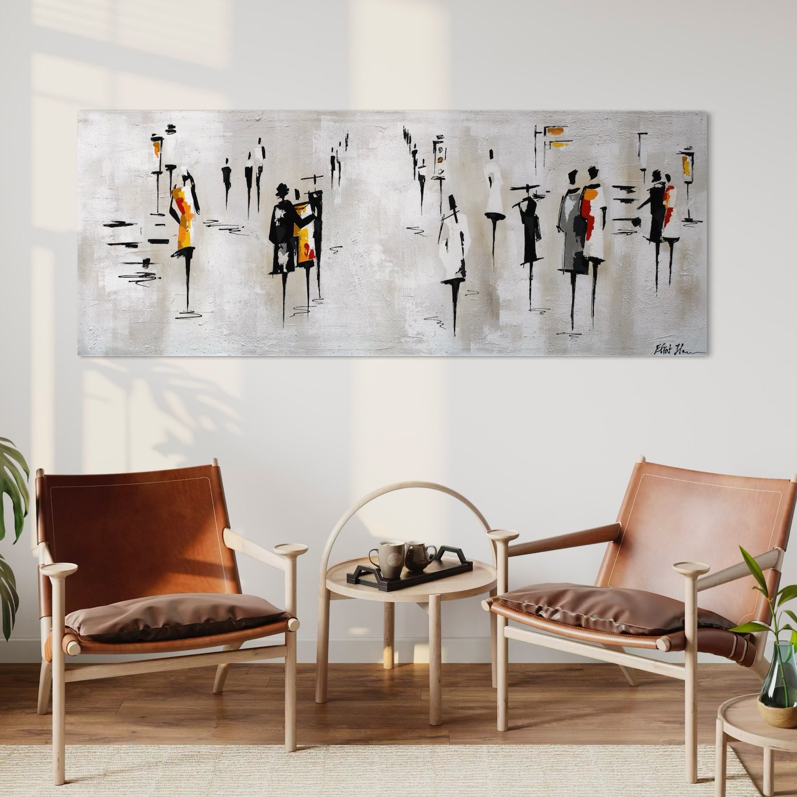 רחוב שחור לבן - צבעים חמים