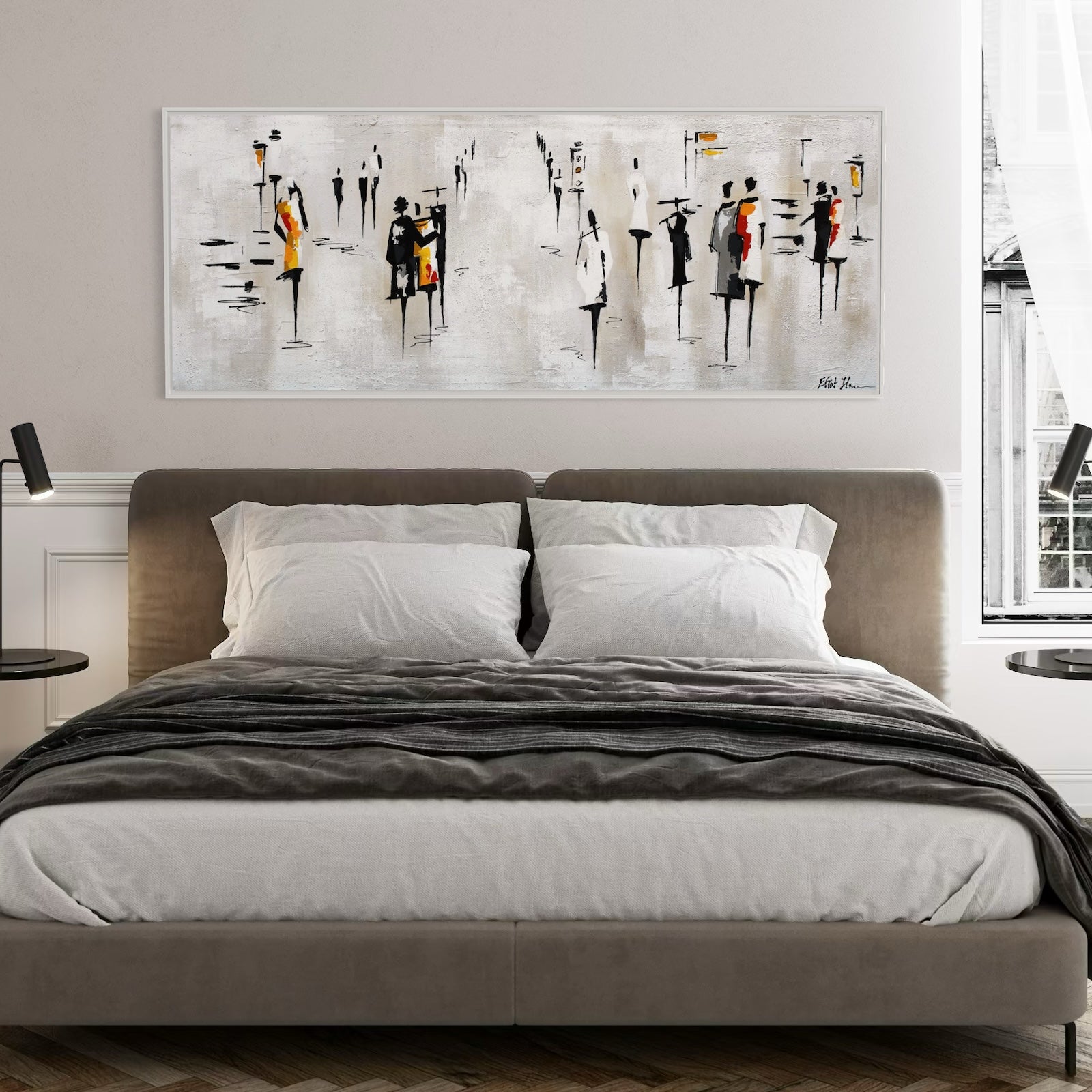 רחוב שחור לבן - צבעים חמים