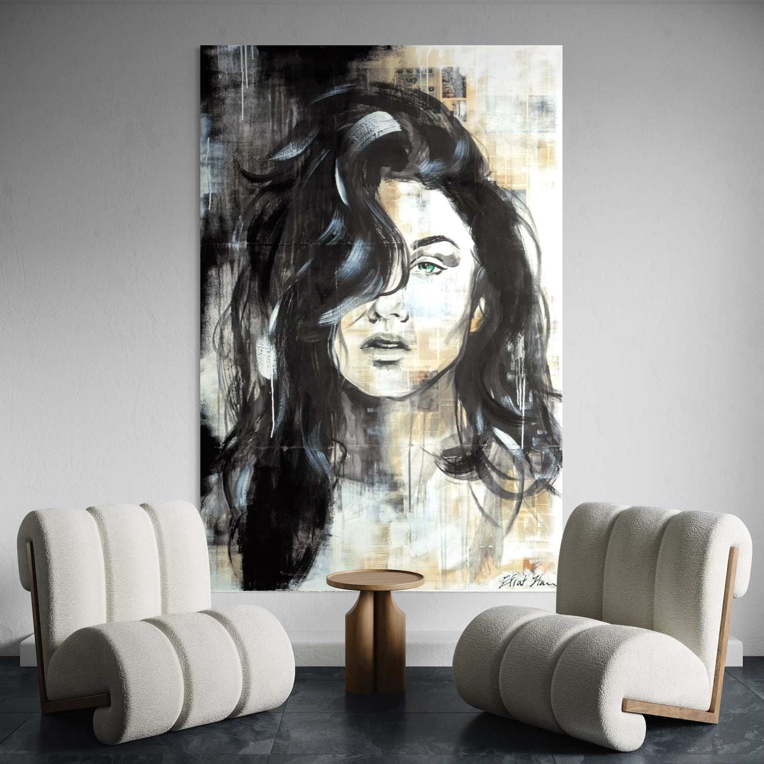 ציור מקורי - תהיות בפחם