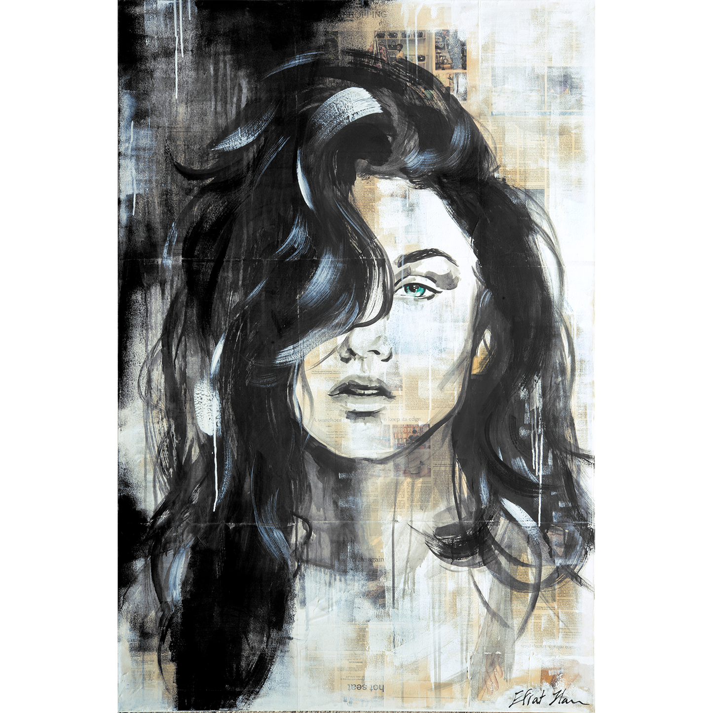 ציור מקורי - תהיות בפחם